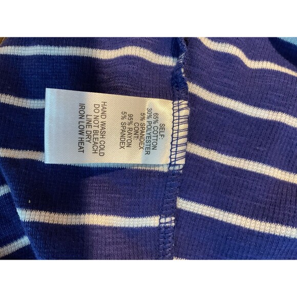 NWT Lulus Women’s Blue Stripe Crop Top‎ Cross Back Large 0186 Juniors - Picture 8 of 9